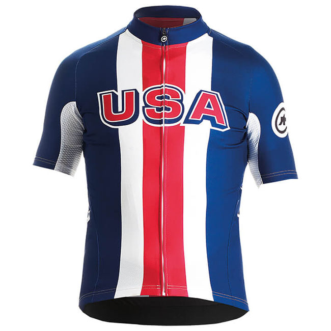 2018 Maillot Estados Unidos Tirantes Mangas Cortas Azul Rojo Blanco